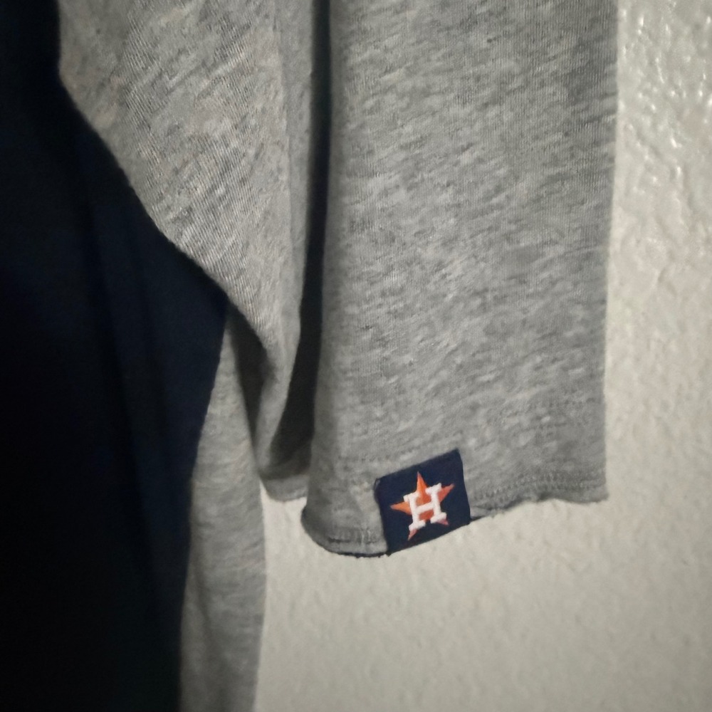 Houston Astros MLB X Nike Dri-FIT Navy Grey 3/4 Sleeve Henley Shirt Men's XXL - Picture 4 of 7